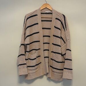 OVERSIZED STRIPE CARDIGAN- size small/medium